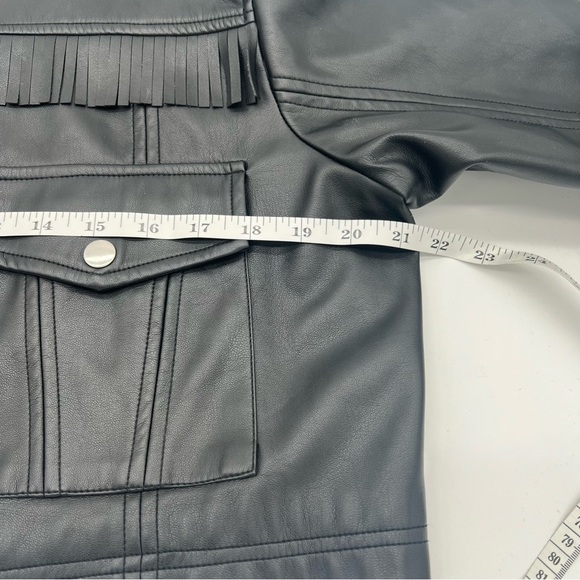 For Love & Lemons Afton Cropped Faux Leather Jacket – Size S - Picture 13 of 15